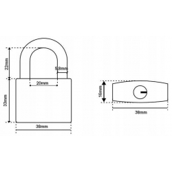 Kłódka XL żeliwna gruba ATOM 40 mm