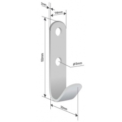 Hak zaczep metalowy MAŁY 52x14mm komplet 10szt