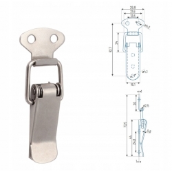 Zamknięcie do skrzyń nikiel 74x27mm