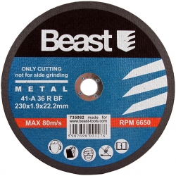 Tarcza do cięcia metalu BEAST 230x1,9 płaska