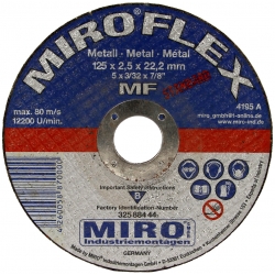 Tarcza do cięcia metalu MIROFLEX 125x2,5 płaska