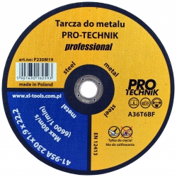 Tarcza do cięcia metalu PRO-TECHNIK 230x1,9 płaska